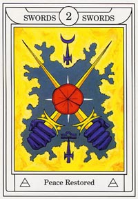 Zwaarden Twee (Golden Dawn Magical-deck)