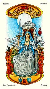 Koningin van Zwaarden (I Tarocchie delle Stelle-deck)