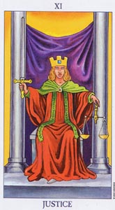 Gerechtigdheid (Radiant Rider-Waite-deck)