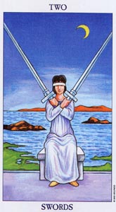 Zwaarden Twee (Radiant Rider-Waite-deck)