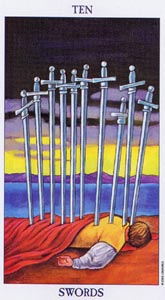 Zwaarden Tien (Radiant Rider-Waite-deck)