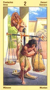 Pentakels Twee (Ramses Tarot Of Eternity-deck)
